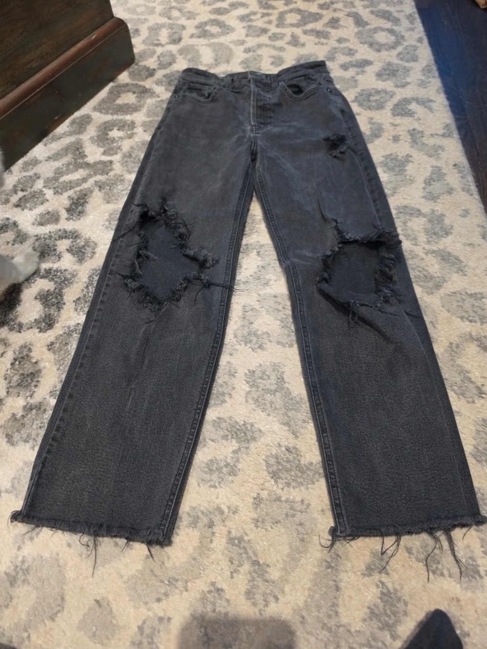 wild fable Black Distressed Boyfriend Jeans